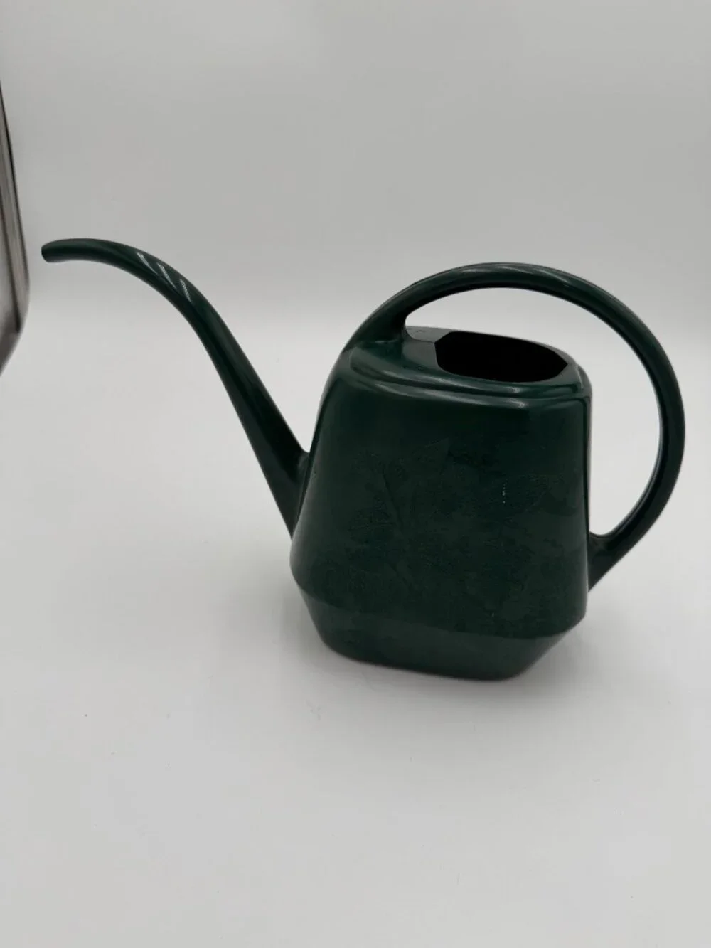 Vintage Duraco Green Plastic Watering Can Leaf Design Handle Spout Indoor